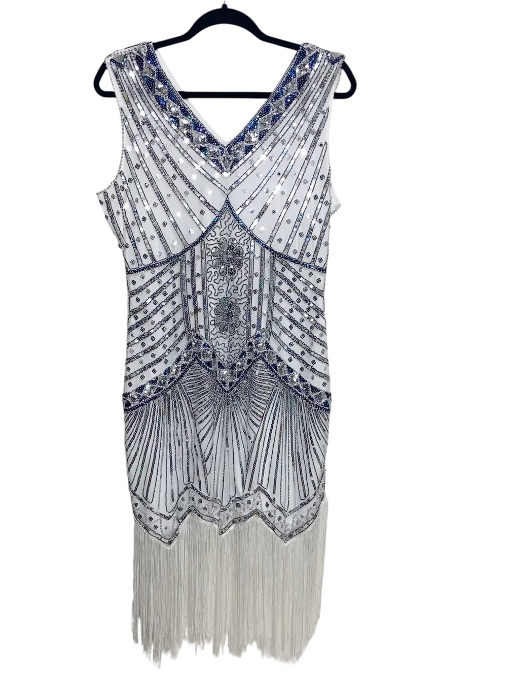 BABEYOND Flapper Dress Large Sequins Fringe Black 1920’s Gatsby Costume Party
Go